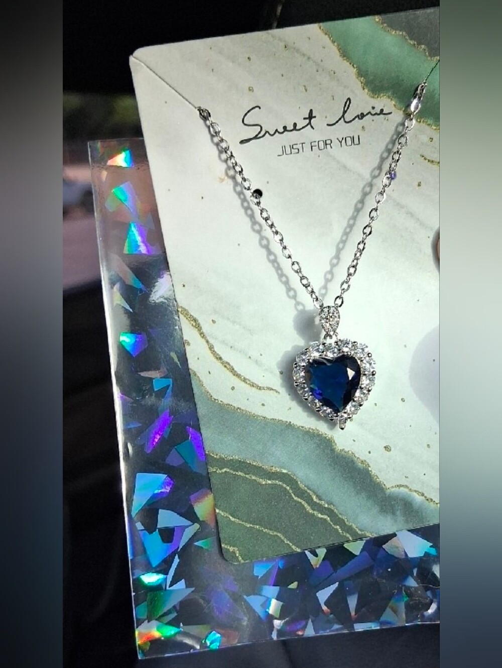 $8 Each Or Bundle 5/$20 Silver Necklace with Blue Heart Pendant - Picture 3 of 8